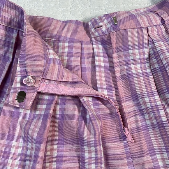 Sweet Society pink purple plaid pleated mini skirt from Hot Topic M - Picture 4 of 7